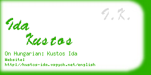 ida kustos business card